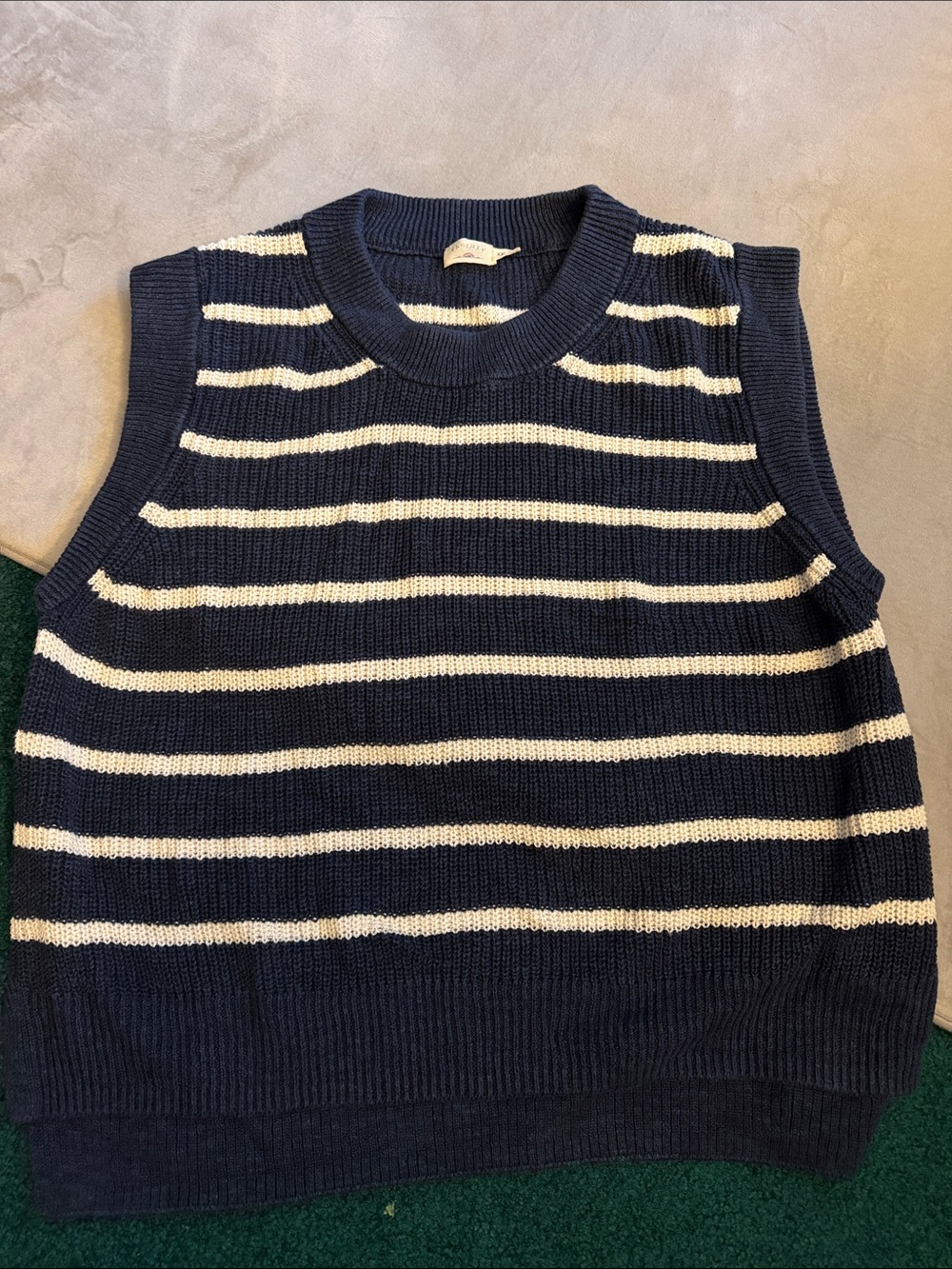 Faherty Navy and Cream Striped Knit Tank - Women’s